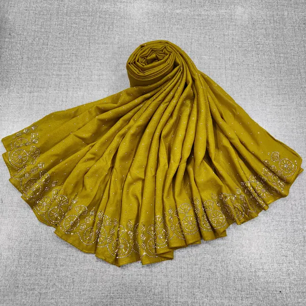 Shimmer Chiffon Hijab With Beads Work | HJ45